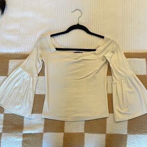 Cream bell sleeve top